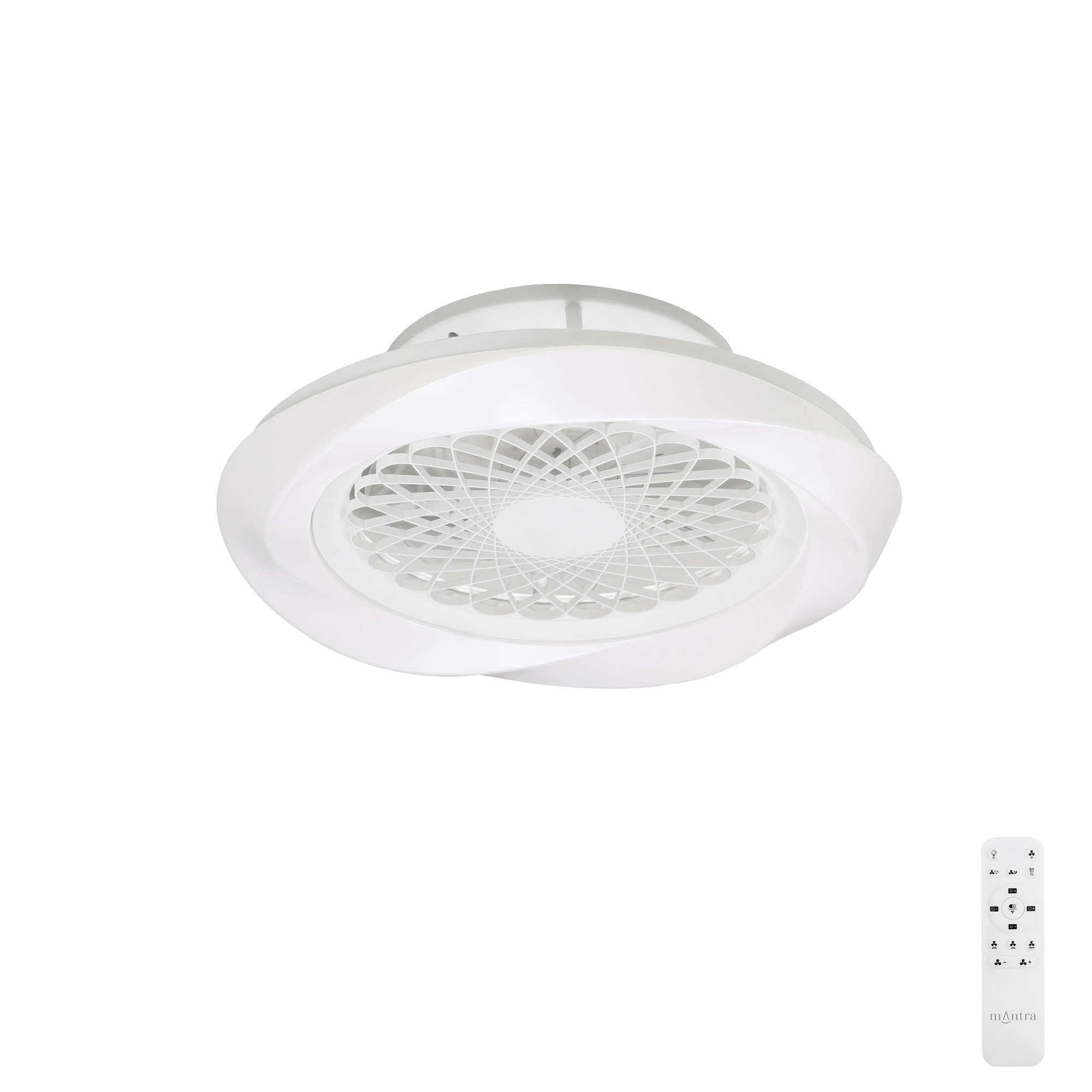 M7506  Boreal 70W LED Dimmable Ceiling Light & Fan; Remote Controlled White